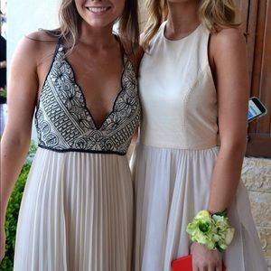 Free People Cream and Black Beaded Maxi Dress